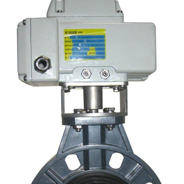供应 UPVC电动蝶阀 CT-005 执行器材质:合金铝 DN80 天津大禹