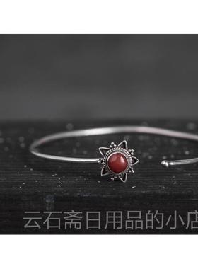 高档泊尔手工925饰品 宝石手镯尼吊坠女个性 手錬 创意覆古银民族