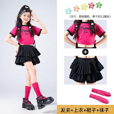高档儿童表演服爵舞服装女士童多巴胺幼街舞演出潮服儿架子鼓炫套