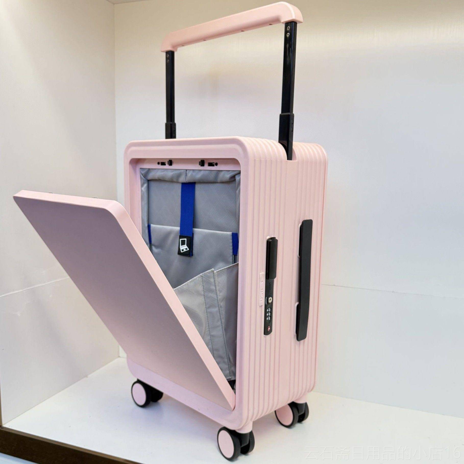 高档前开盖行李箱女脑20寸务电登机商2025新箱款宽拉杆旅行箱子男图片