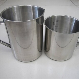 2000毫升304不锈钢量杯 1000ml 刻度杯 500 实验室烧杯量杯