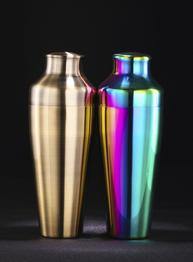 酒吧传奇 流线扣杯法式两段式摇酒壶500ml 镜光/镀金/玫瑰金摇壶