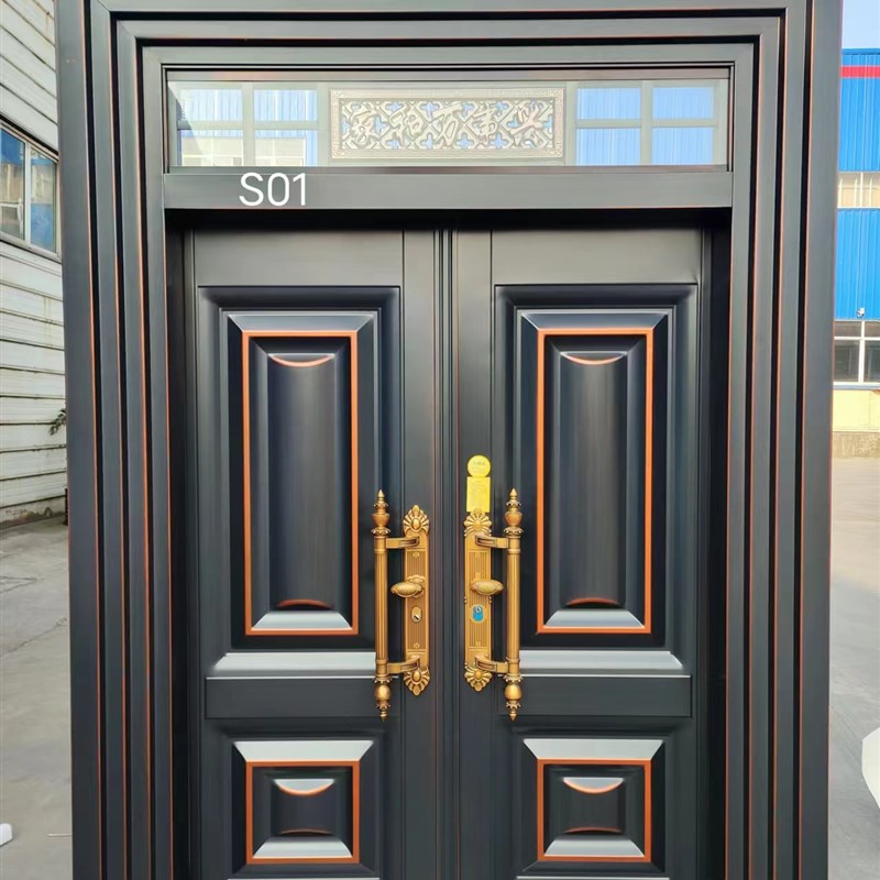 锌合金别墅大门家用农村庭院自建房进户门入户门防盗门铜门门