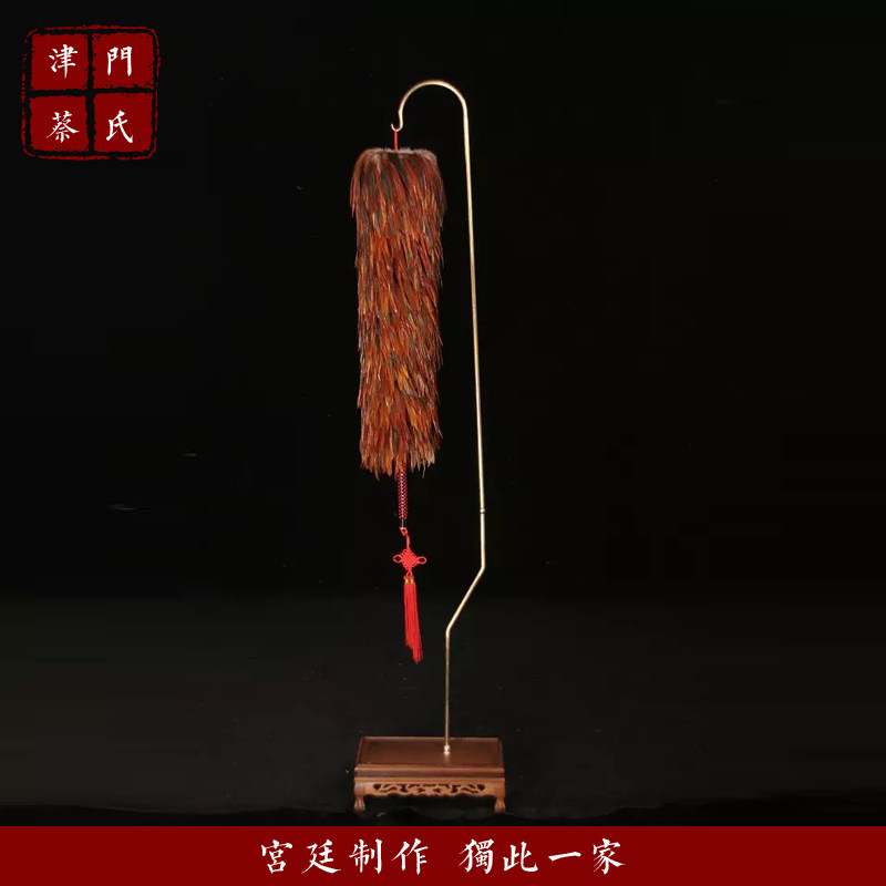 编织大号墨龙火驹彩凤津门蔡氏贡掸家用鸡毛扫子收藏除尘高档掸子 - 实物图