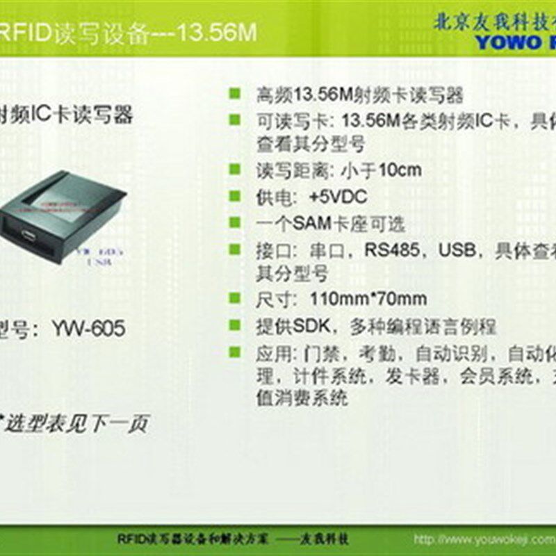 USB IC卡读卡器,RFID读写器,YW-605HA, 支持跨web浏览器和安卓