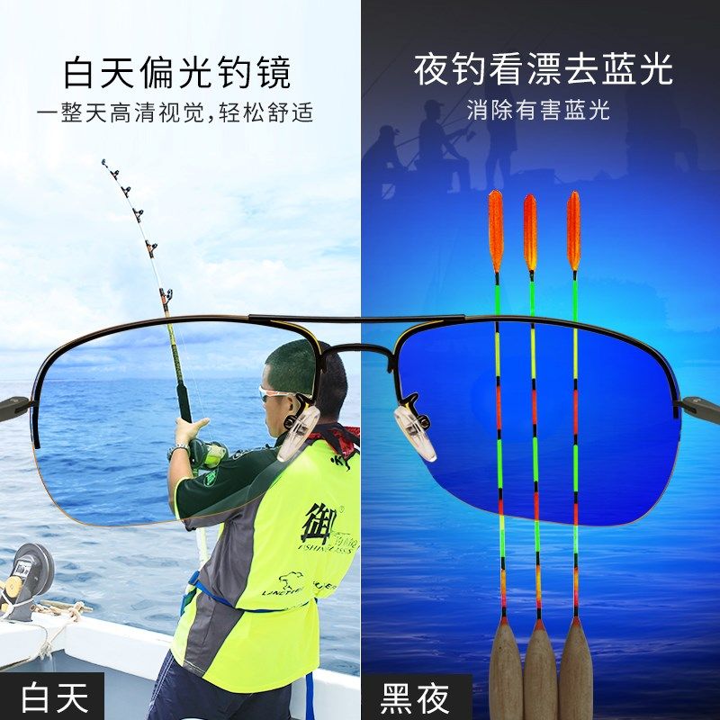 御牌速龙日夜两用专业钓鱼眼镜智能变色偏光镜增晰看漂夜钓防护镜