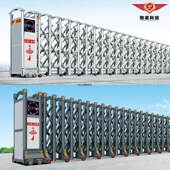 不锈钢电动伸缩门折叠推拉小区学校工厂工地遥控别墅庭院收缩大门