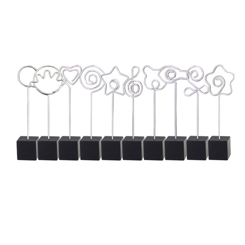 10件一套,实黑方形树脂花式便签便条夹/名片相片夹/记事广告夹