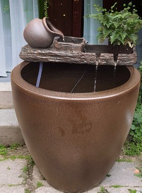 流水摆件循环水创意家居生财玄关客厅阳台庭院鱼池增氧造景摆件