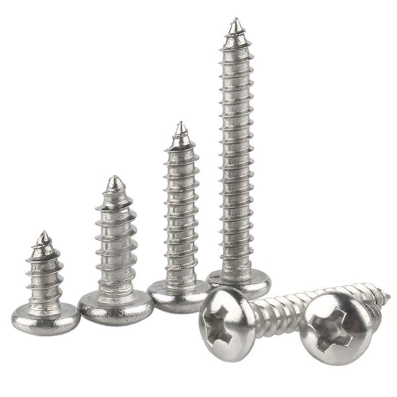 30不锈钢圆头自攻螺丝钉十字槽自攻丝螺钉盘头尖尾大头自攻钉