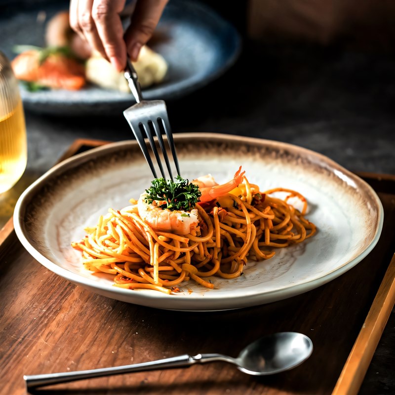 意大利面盘子in风甜品盘高级感西餐盘平盘浅盘家用小碟盘餐具陶瓷