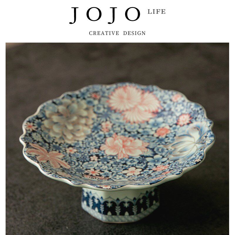 JOJOS L. PD.紫泉涧.汝窑果盘复古中式供盘陶瓷茶点水果  文玩