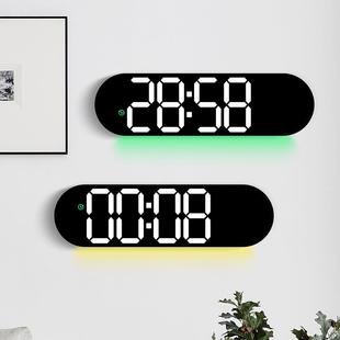 新品挂钟正倒计多功能时钟客厅钟表大屏LED数字带温度带秒针6666