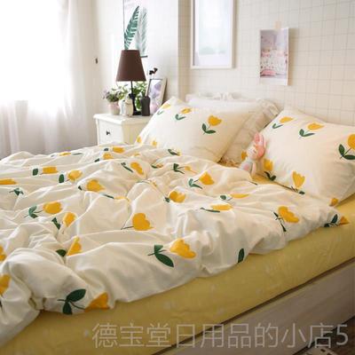 正品韩式清小新田三件套纯棉宿舍单人双人床单套全棉床上四被件套