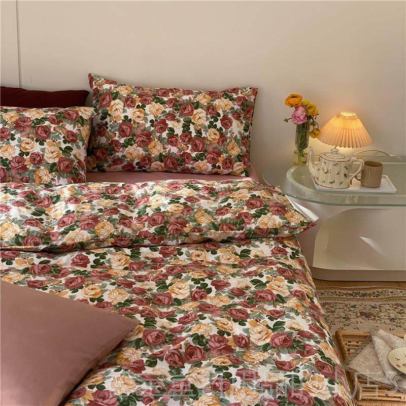 正品满地繁花美式浪漫花纯棉件式法四式玫瑰卉花被套床｜单床笠三,床上用品,床品套件/四件套/多件套,淘宝优惠券,粉丝福利购,淘宝优惠卷