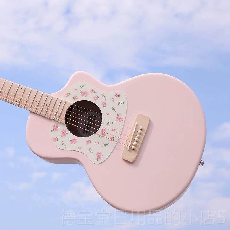 正品艳阳Dais吉他颜值桃高花心单y初学者入门女生儿板童36寸民谣