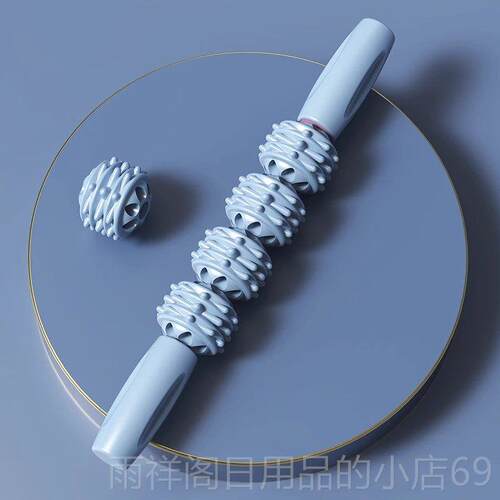 正品双按摩棒瑜伽狼牙棒儿童感统排训轴练小肌腿肉放松滚轮腿部按