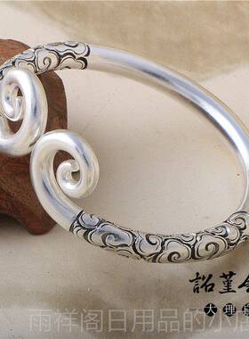正品银镯大圣悟空工手镯男女情侣手999足手银如环意金箍手棒紧箍