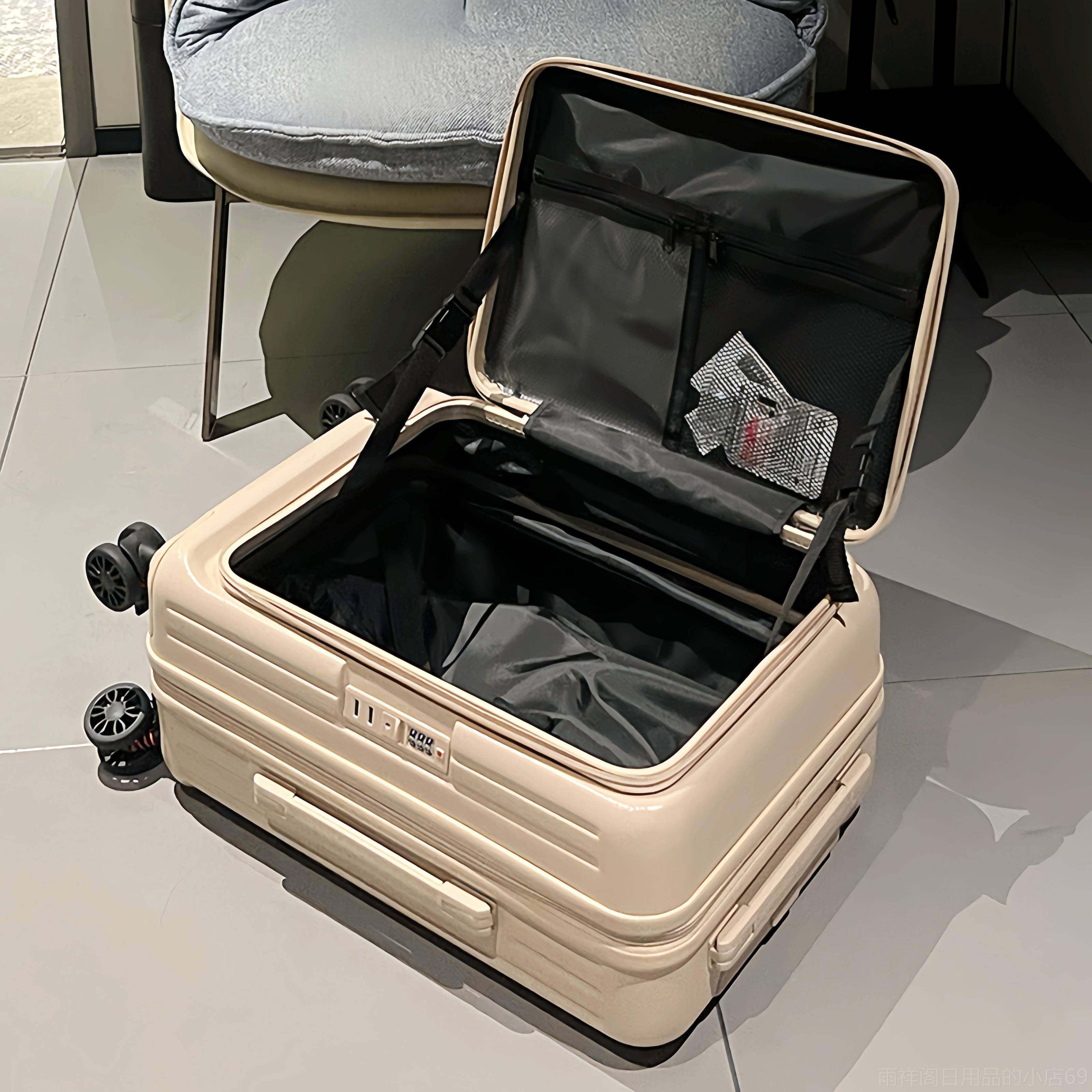 正品超大P口容量侧开行李箱20寸音可扩展登机箱C翻盖拉杆箱女旅静