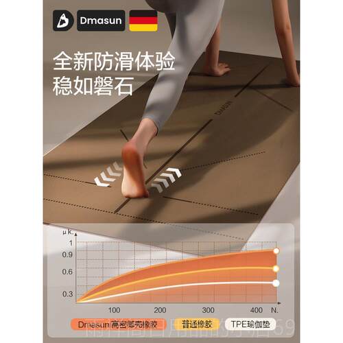 正品瑜防天然滑橡胶女士健身家用隔音垫加厚减震伽地垫pu加大加宽