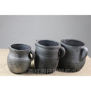 正品荥经黑锅砂养生陶瓷火熬炖煲汤养生黑砂锅 药包邮