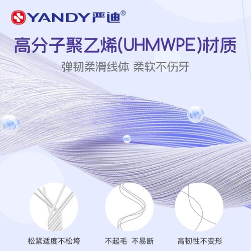 严迪儿童牙线超细宝宝防蛀龋齿清洁口腔牙缝便携间隙刷专用牙线棒