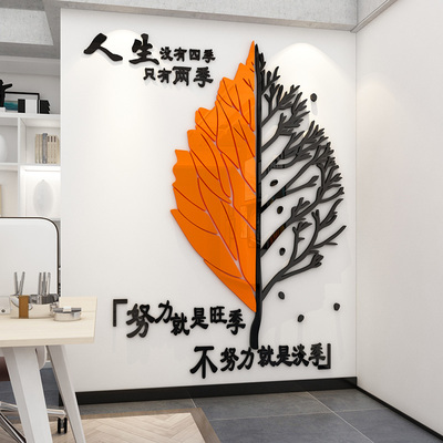 创意文字励志标语贴纸企业文化背景墙办公室墙面装饰3d立体墙贴画