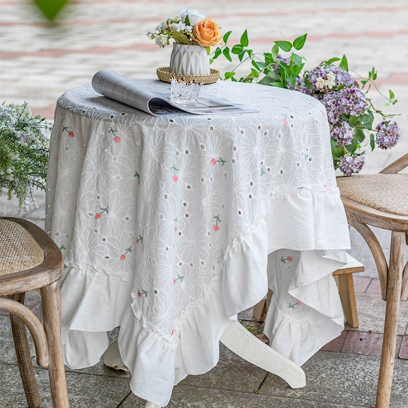 法式欧式田园餐桌台布碎花蕾丝小清新桌布野餐布长方形茶几盖巾布