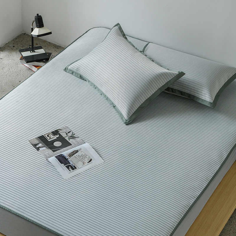 A类抗菌冰丝凉席夏季三件套凉感可水洗防滑家用空调软席夏天