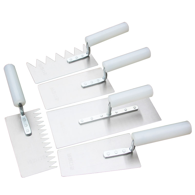 牛筋柄抹泥刀灰刀平灰器摸子小铁板泥工抹灰工具灰匙抹子锯齿皿刀