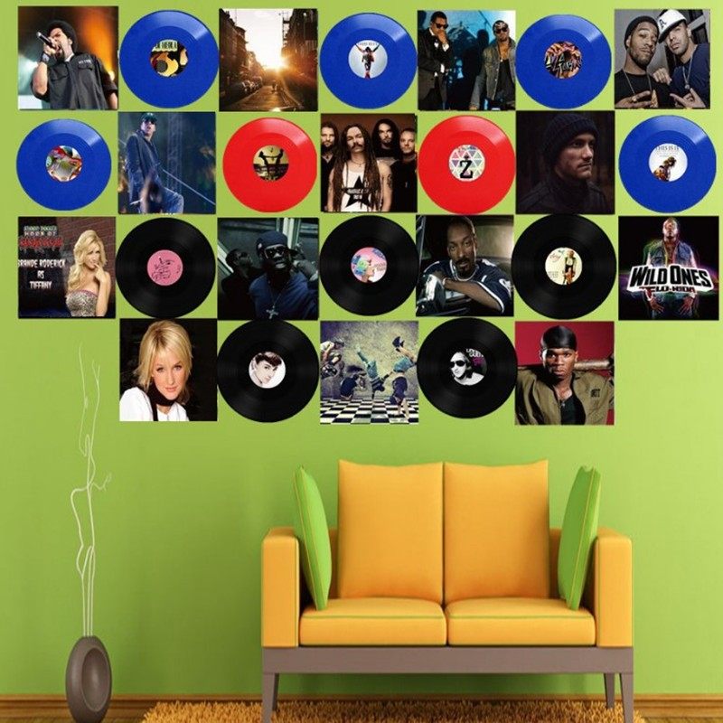 墙面黑胶唱片装饰酒吧咖啡厅复古怀旧墙饰饭店清吧海报胶片壁饰
