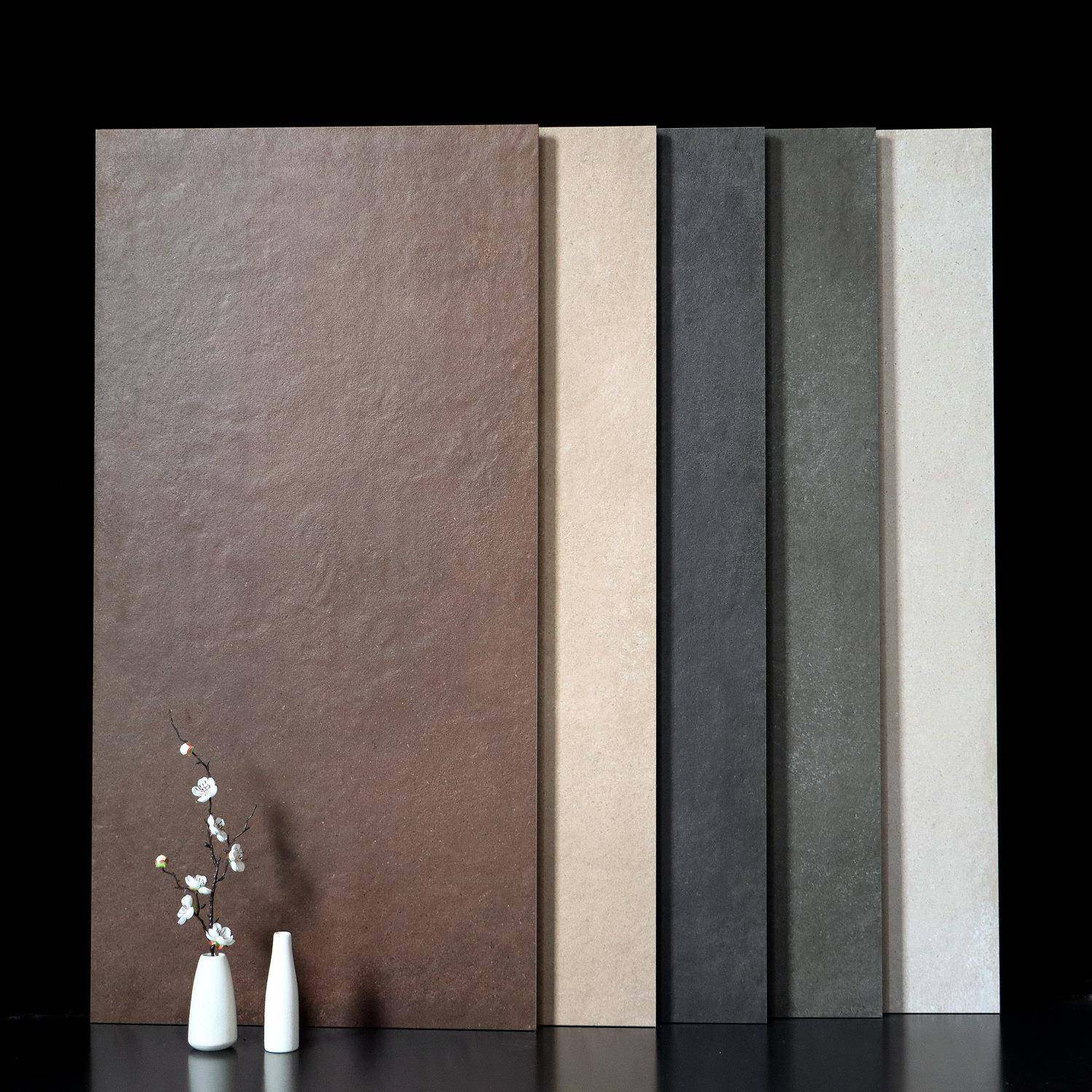 凹凸面防滑地板砖600*1200灰色仿古砖咖啡奶茶火锅连锁店灰色