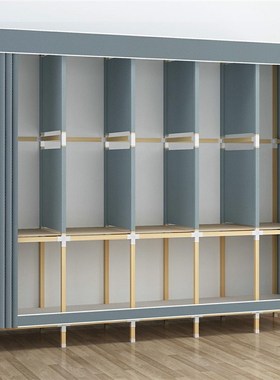 宿舍衣柜简易布衣柜出租房用现代简约无门木质柜子家用卧室挂衣橱