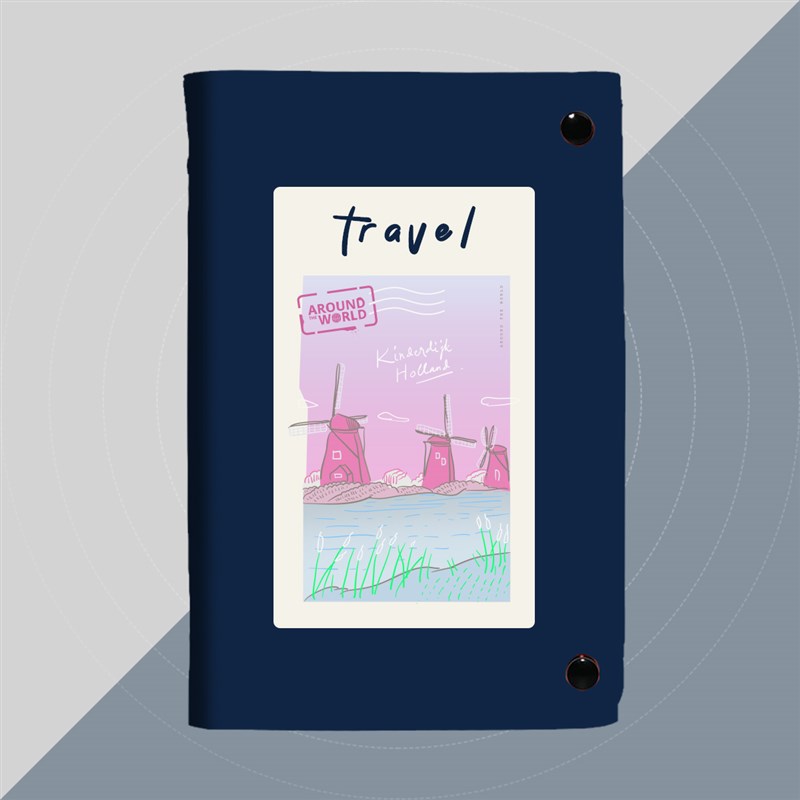 去旅行手帐本地标风景定制活页本5布艺书衣日记保护书记账本
