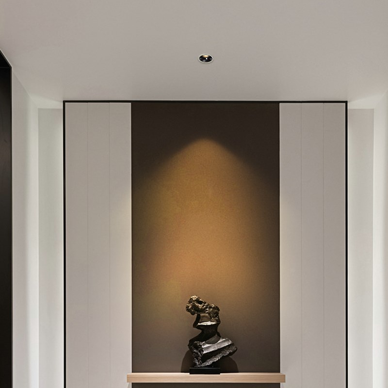 超薄COB防眩射灯嵌入式家用客厅过道高显指30K开孔75矮吊顶筒灯