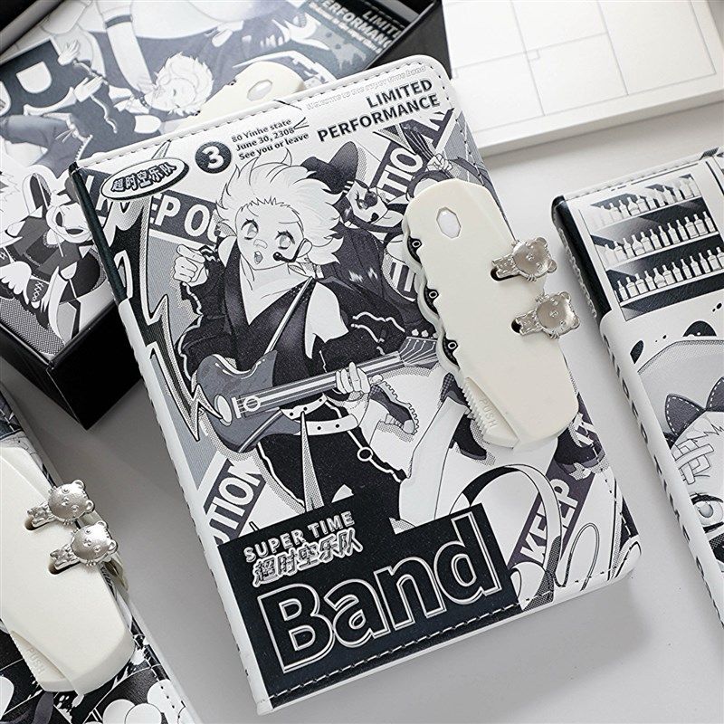 z超时空乐队密码日记本 漫画风密码记事本秘密笔记本子手帐本礼盒