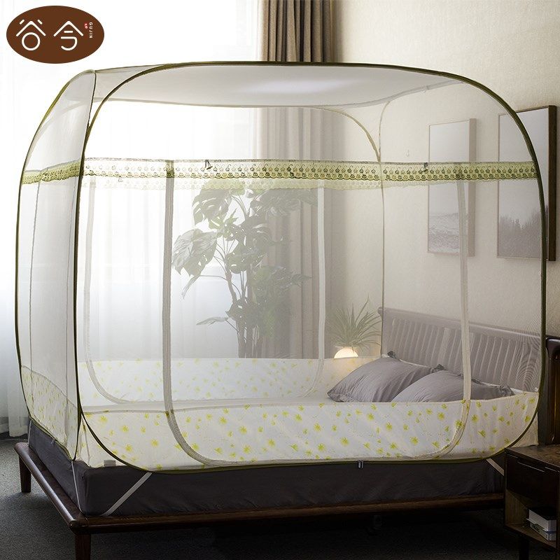 谷今免安装蒙古包蚊帐家用2025新可折叠1.8m三开门1.5米拉链加密