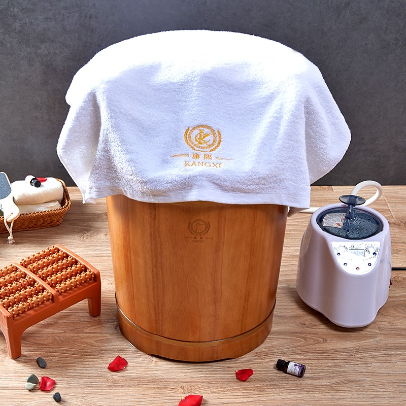康熙泡脚桶木质熏蒸桶蒸汽加热泡脚木桶过小腿高深恒温洗脚桶家用