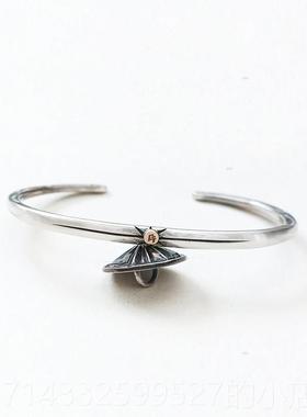 高档欧宇红尾鹰风切羽毛925纯银毛手炼18K金字射线羽开个性母化打