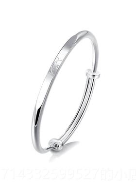 高档clec维t珂里小熊尼银饰手镯女银纯年轻款999足银镯子银品生日