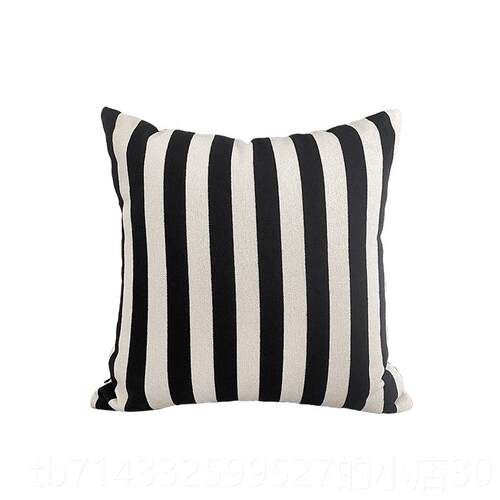 高档现代白色系民枕中古轻奢抱虎纹靠垫黑设计师宿样板间流苏靠垫