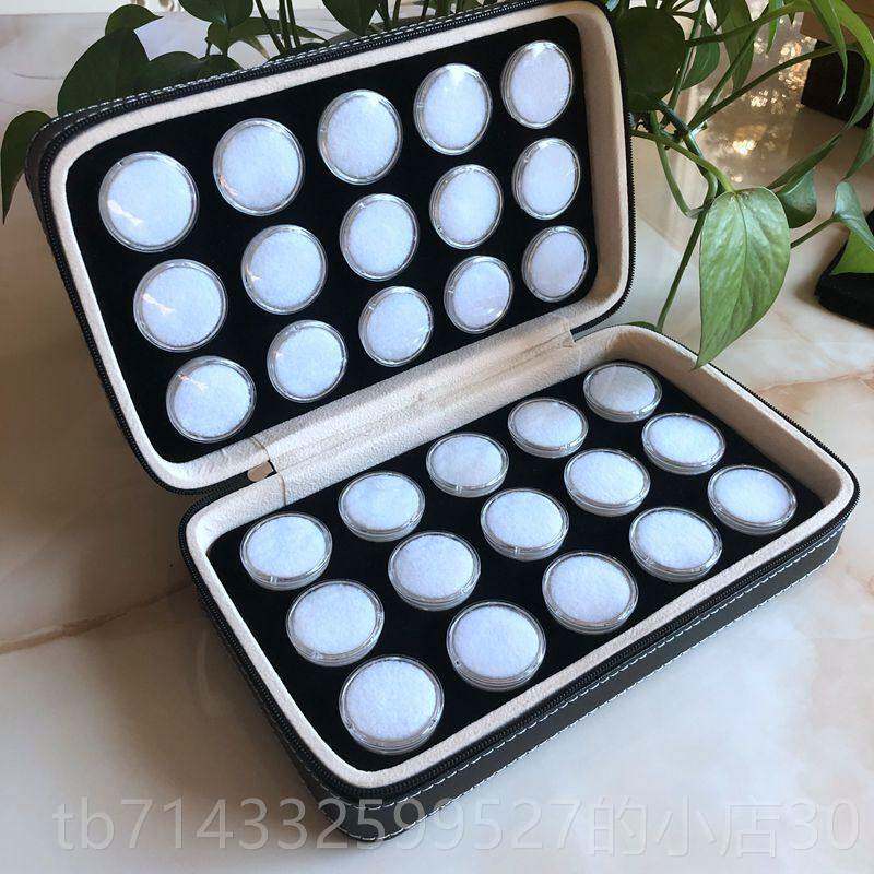 高档60戒祇小圆圆珠盒形宝石珠宝拉炼包裸钻面甲展示盒子收纳首美