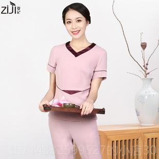高档美容冬院S工作服秋拼接色美容院美容师工作服套装PA美体粉技