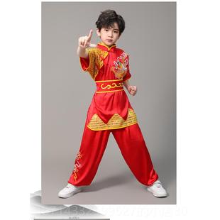 高档表儿童武术男女表演中式测功夫太极拳比赛练花习训练绣龙身试