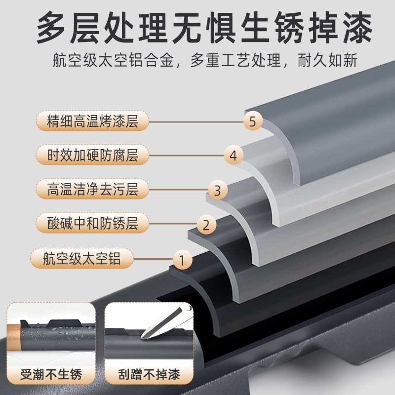 包安装阳台晾衣杆固定式悬挂晾被杆防风卡槽晾衣架上下层杆上挂