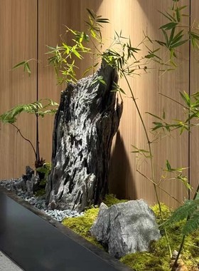 仿真泡沫石头园艺造景青龙石装饰摆件室内软装绿植假石头布置墙贴