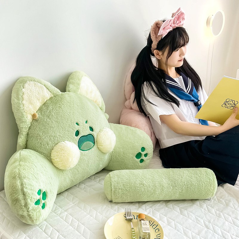 嘟嘟喵可爱床头靠枕靠垫女生睡觉抱枕枕头宿舍床上看书大号靠背垫