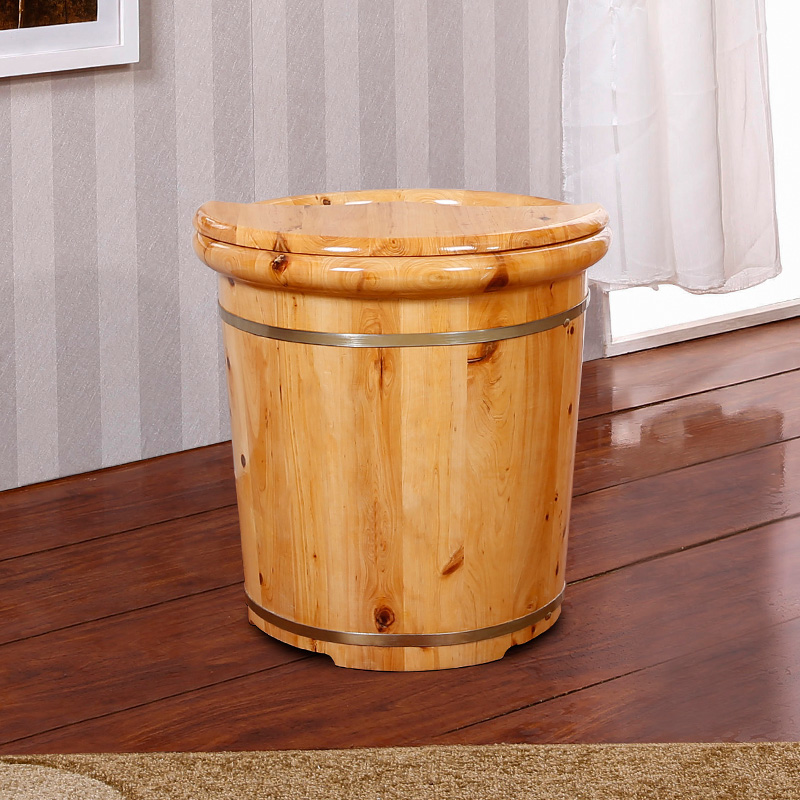 香柏木cm高泡脚木桶足浴桶家用泡脚桶带盖泡脚盆足疗木盆洗脚盆