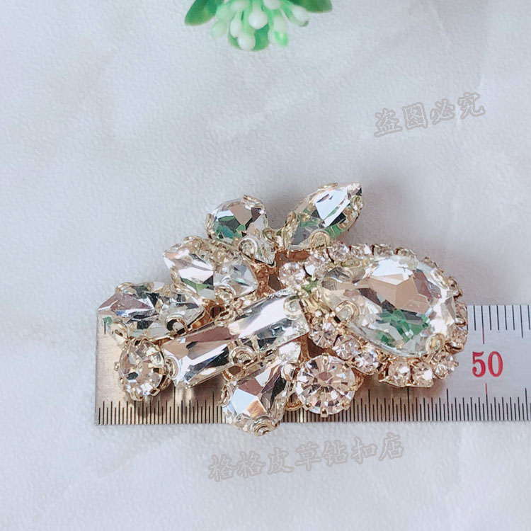 貂皮裘皮皮草大衣水貂水钻扣子纽扣 高档新款袖口装饰扣胸花1910