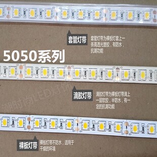 LED灯带12v高亮5050冰蓝粉红防水贴片30灯珠60珠七彩RGB变色灯24v